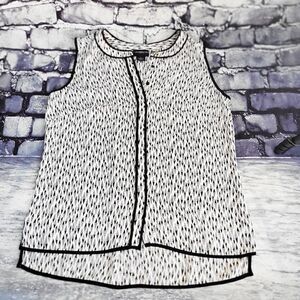 Liz Claiborne Career sleeveless full hidden button semi sheer office top shirt